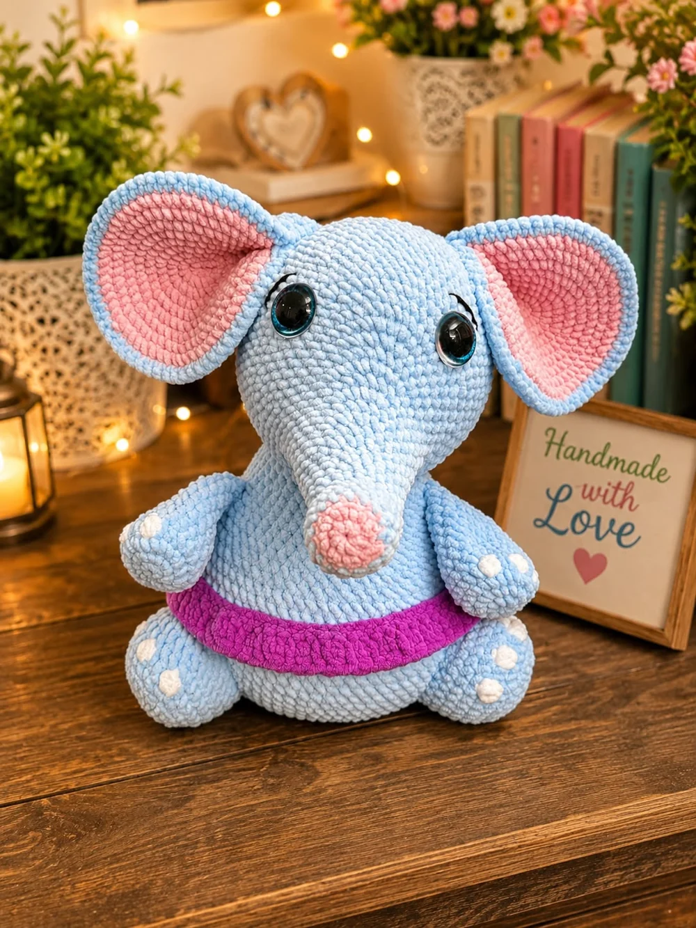 Blue elephant — crochet creation