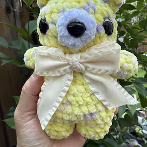 Yellow Bow Teddy Bear — Etsy listing photo