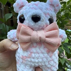 Pink Bow Teddy Bear — Etsy listing photo