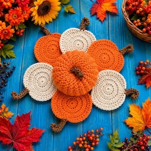 Pumpkin Coasters — Etsy listing photo