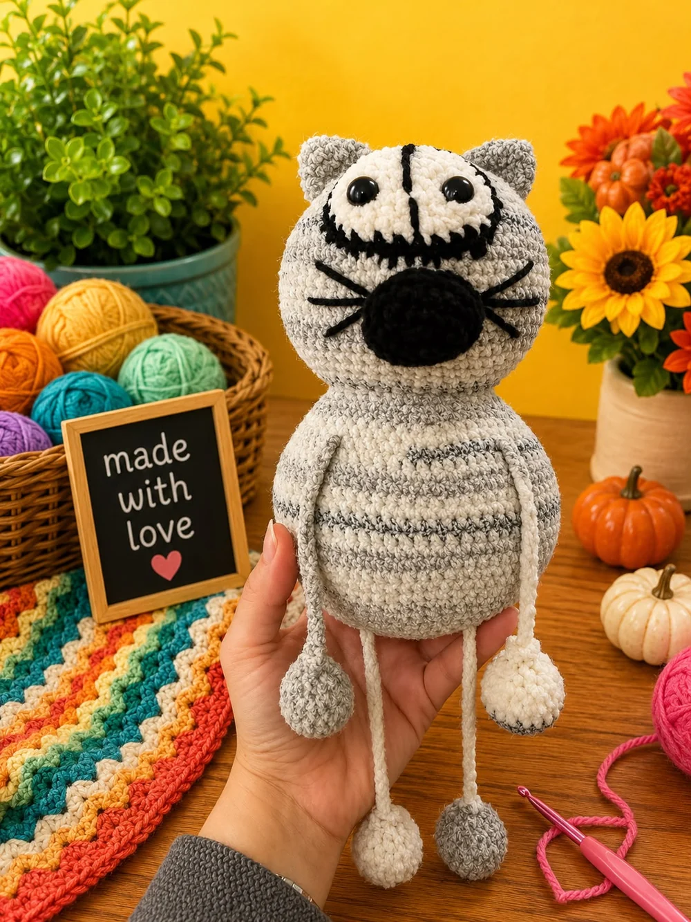Grey cat — crochet creation