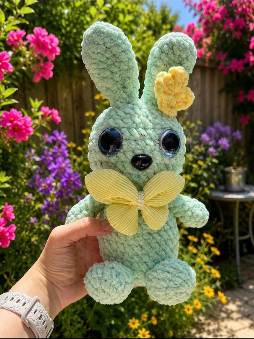 Mint bunny — crochet creation