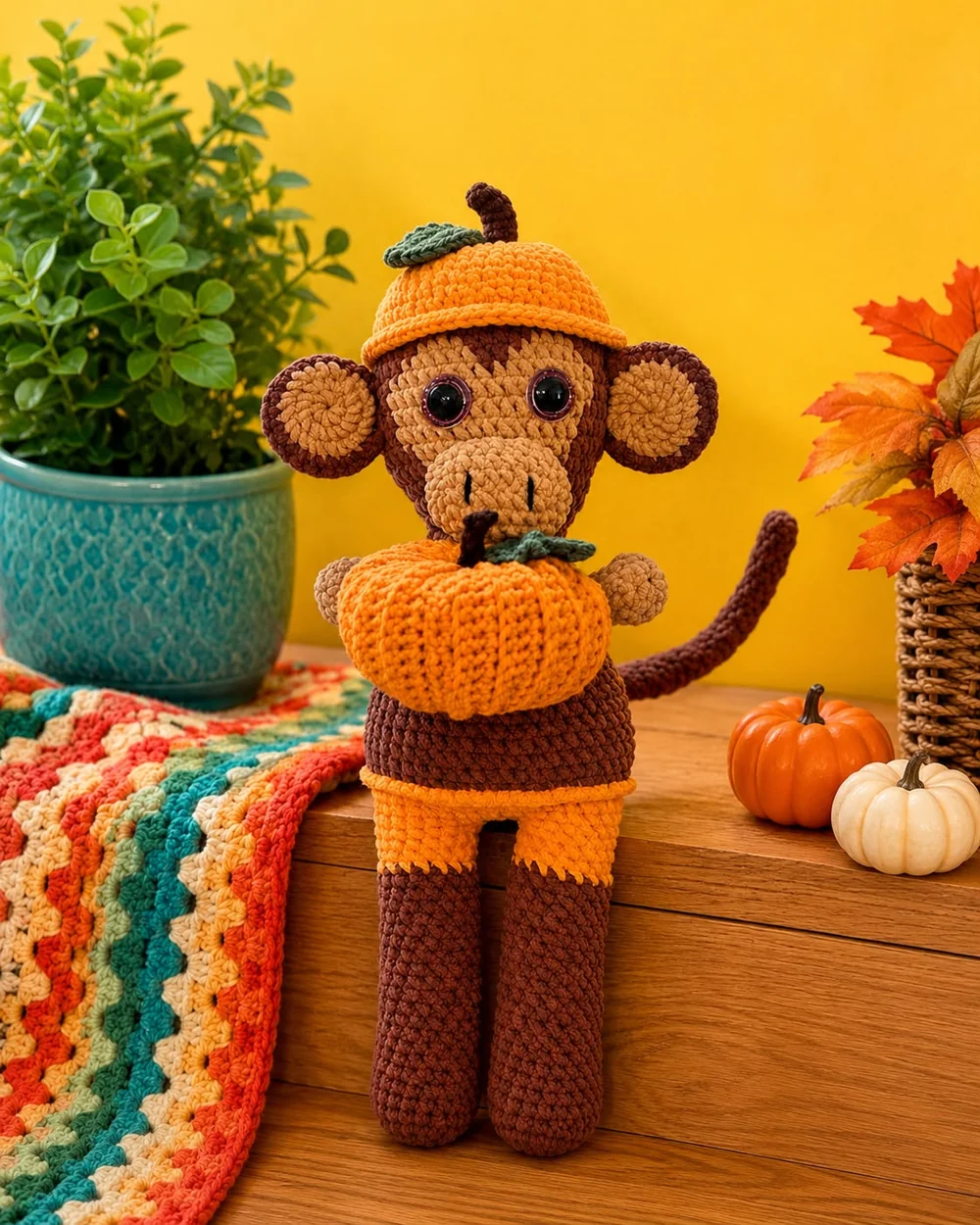 Pumpkin monkey — crochet creation