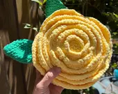 Yellow rose pillow — Etsy listing photo